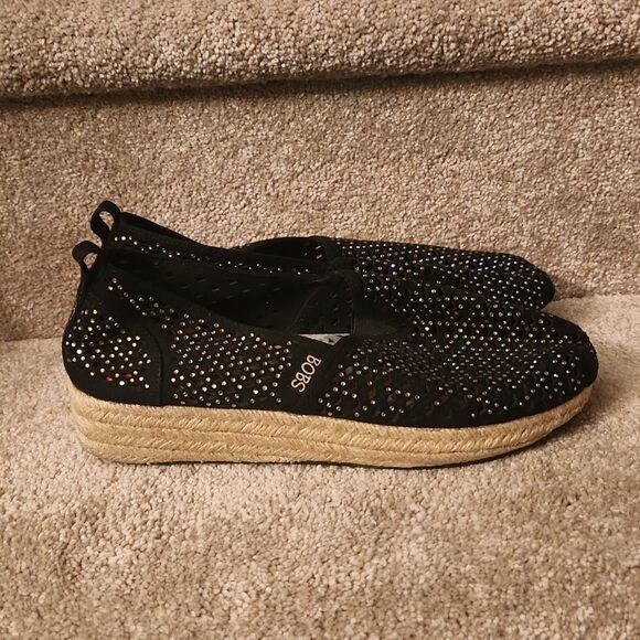 BOBS from Skechers Shoes - Bobs by Skechers Highlights Glamsquad Black Wedges w/ Crystals Size 7